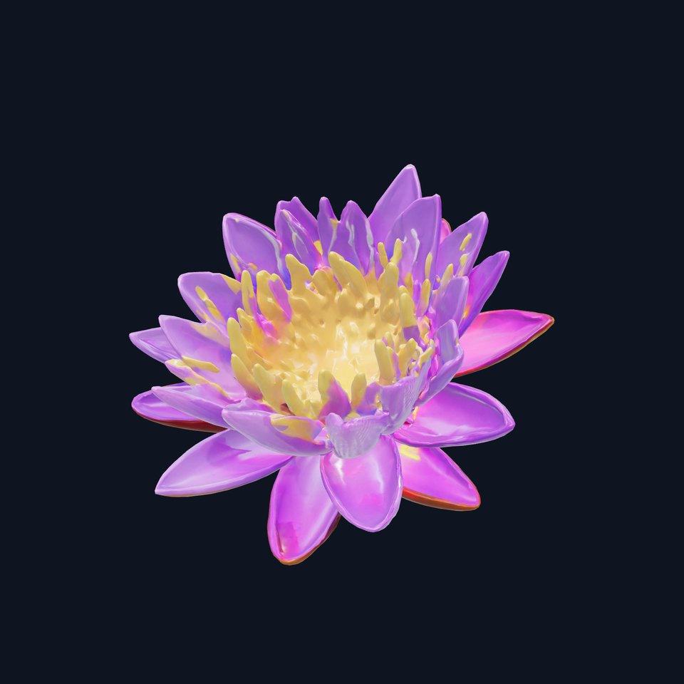 Violet Water Lily Nymphaea Violacea model pack